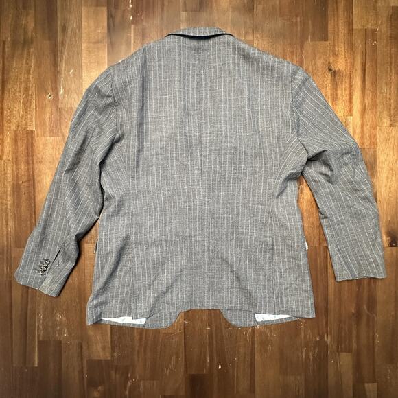 Beckett & Robb Blazer Mens 42R Gray Pinstripe Loro Piana Italian Wool Linen - Picture 5 of 16